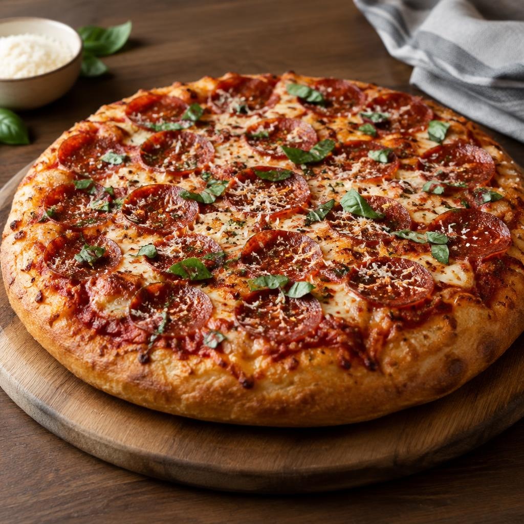 Entree: United States – Italian-American – Upside Down Cast Iron Pizza recipe