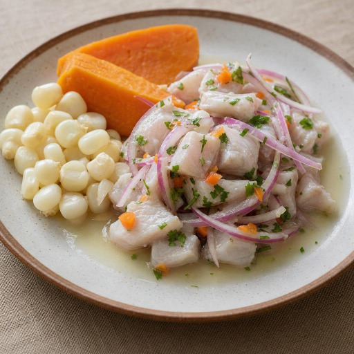 Entree: Peru – Peruvian coast (Lima) – Ceviche de corvina (Sea bass ceviche) recipe